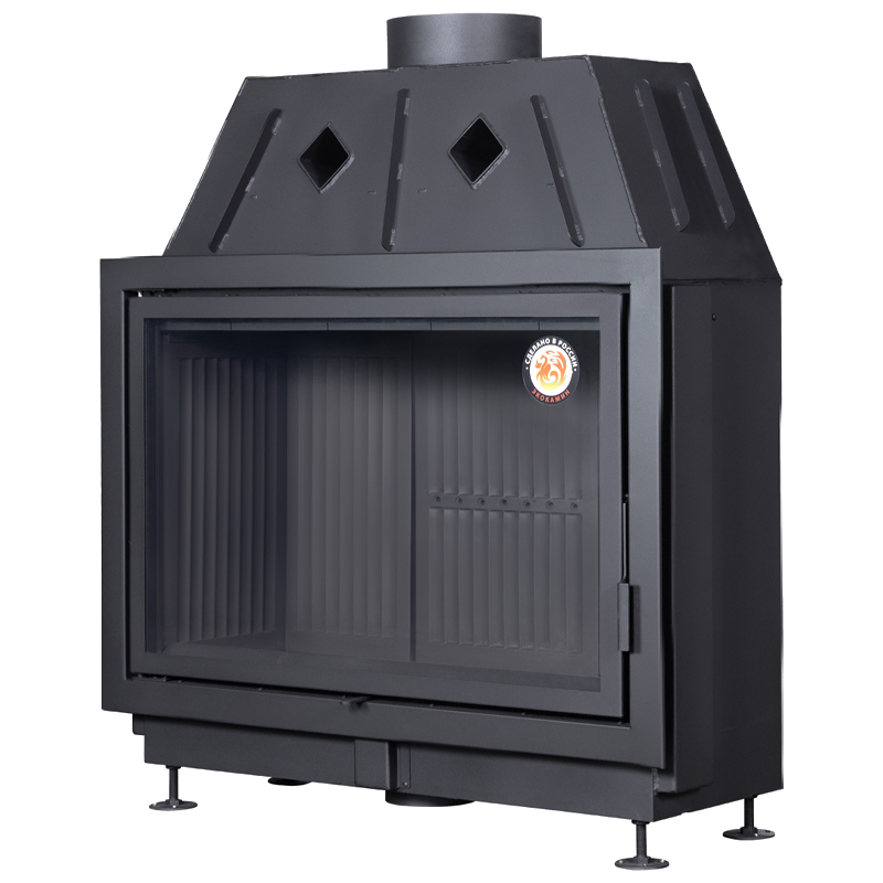 Каминная топка Экокамин АЛЬФА 1000B подовая черный шамот